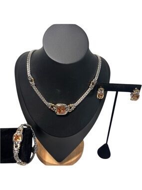 John Medeiros Nouveau Set | Necklace, Bracelet & Earrings | Signed JM